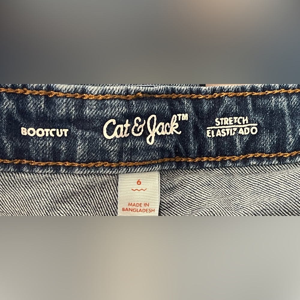 Kids boy Cat & Jack stretch bootcut size 6 jeans